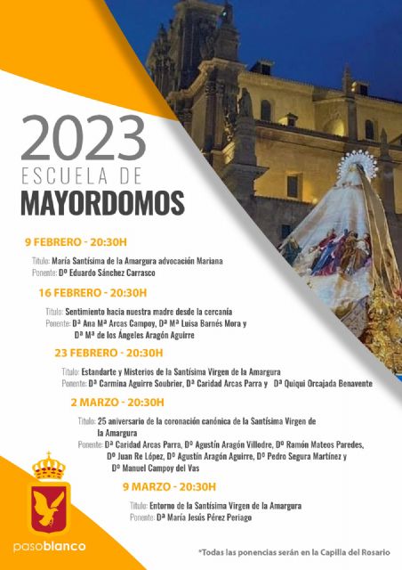 La Virgen de la Amargura, protagonista de la Escuela de Mayordomos 2023