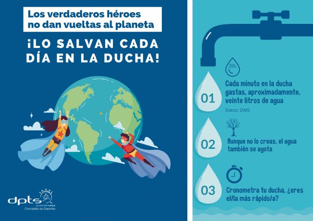 El Ayuntamiento de Lorca pone en marcha una campaña para promover el ahorro de agua en las duchas de las instalaciones deportivas municipales