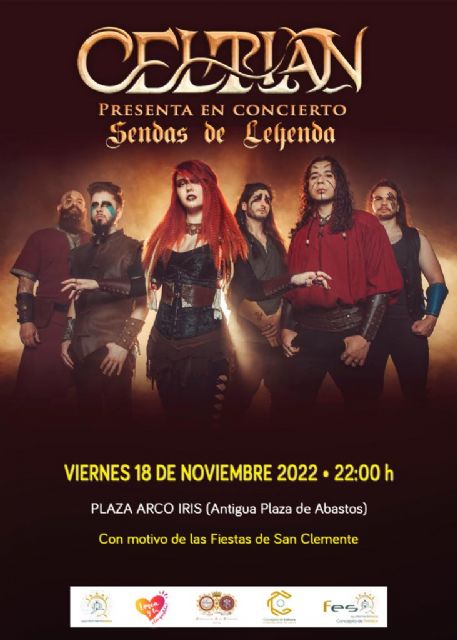 El grupo 'Celtian' actuará en Lorca el 18 de noviembre, en la Plaza Arcoiris, dentro del programa de actos para conmemorar San Clemente