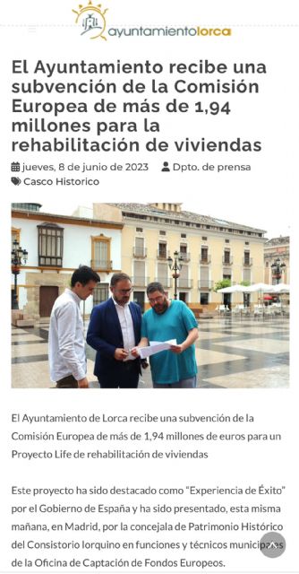 El PP de Lorca sigue apropiándose de los proyectos de vivienda diseñados y financiados el PSOE