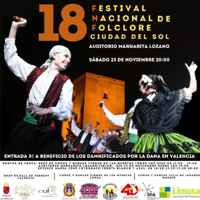 El Festival Nacional de Folclore 'Ciudad del Sol' se realizará este año en el Auditorio Margarita Lozano a favor de los afectados por las inundaciones de Valencia